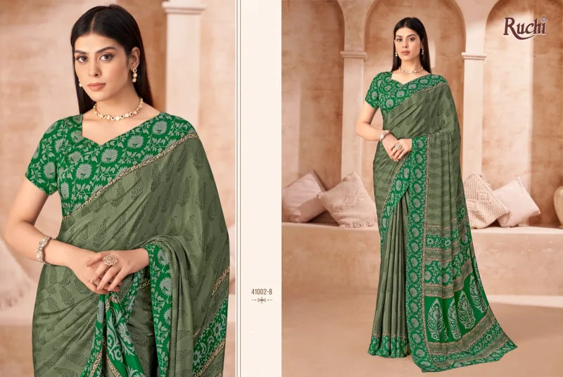 Vedanta Silk Vol 43 By Ruchi Silk Crepe Printed Saree